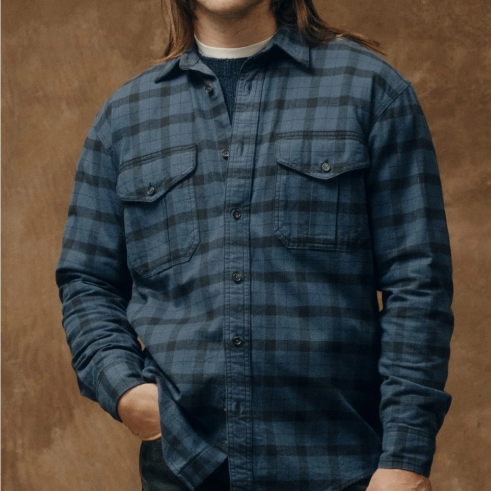 Filson Alaska Guide Shirt Men's Blue Plaid Shirt Mens Size XL